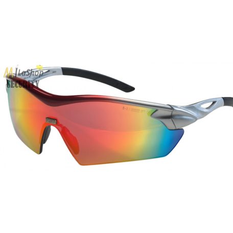 MSA Racers védőszemüveg, lövész szemüveg  vörös szivárványszínű tükörbevonatú lencsével