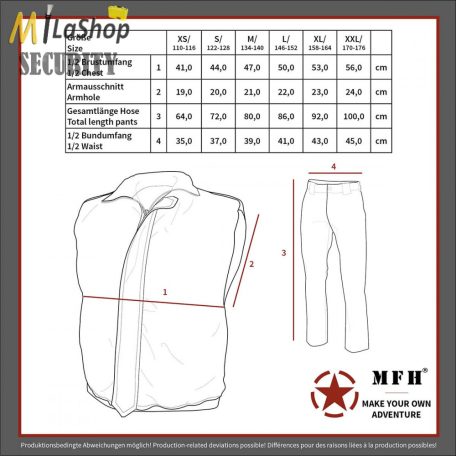 MFH katonai szett (mellény+nadrág(térdnél lecipzározható)) gyerekeknek - több színben és méretben