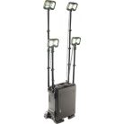 Peli 9470 4 fejes 4x10 LED -es akkumulátoros teleszkópos lámpa  Peli védőtáskában. Terep kerékkel, 12V csatlakozási lehetőséggel, bluetooth vezérléssel,  24000 lm