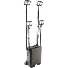   Peli 9470 4 fejes 4x10 LED -es akkumulátoros teleszkópos lámpa  Peli védőtáskában. Terep kerékkel, 12V csatlakozási lehetőséggel, bluetooth vezérléssel,  24000 lm