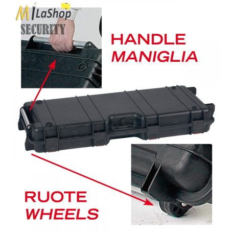 Guncase gurulós Íj / fegyvertáska üresen/előmetszett szivacsbetéttel/alul-felül hullámos szivacsbetéttel (Guncase) Belső: 925 x 420 x 120 mm