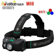  LEDLENSER MH8 outdoor tölthető LED 4 színű(fehér, piros, kék, zöld) fejlámpa 600lm - fekete
