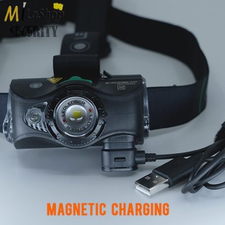 LEDLENSER MH8 outdoor tölthető LED 4 színű(fehér, piros, kék, zöld) fejlámpa 600lm - fekete