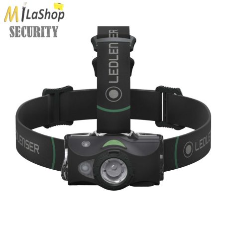 LEDLENSER MH8 outdoor tölthető LED 4 színű(fehér, piros, kék, zöld) fejlámpa 600lm - fekete