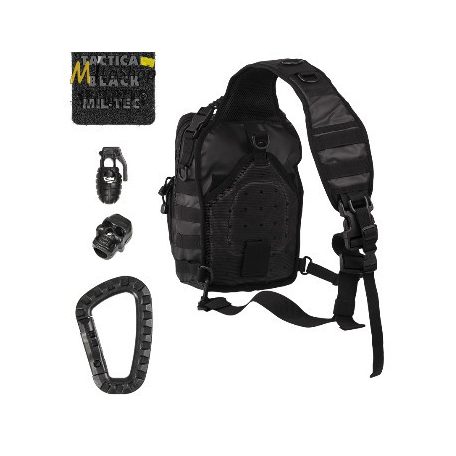 Mil-Tec egypántos hátizsák vagy mellkastáska TACTICAL BLACK színben - 10 l