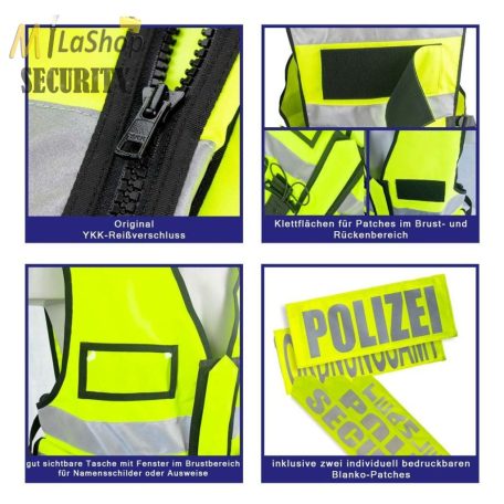 Jólláthatósági biztonsági /security mellény - sárga