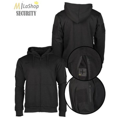 Mil-Tec taktikai cipzáras kapucnis pulóver - fekete színben