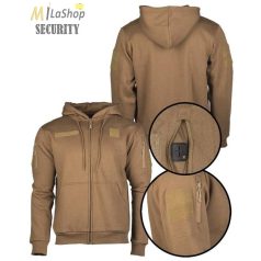   Mil-Tec taktikai cipzáras kapucnis pulóver - coyote/barna színben