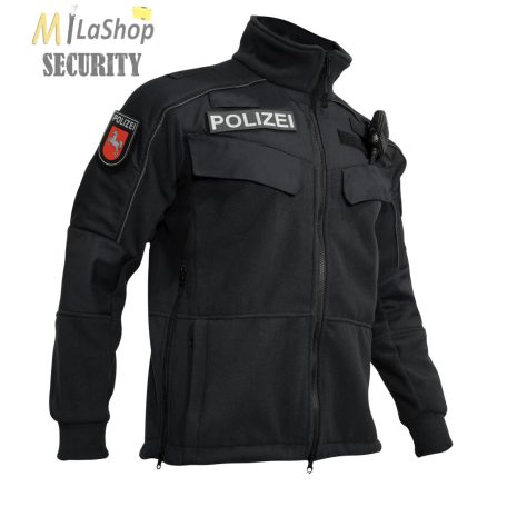 MLS Pro taktikai/szolgálati polár dzseki tépőzárakkal - fekete színben