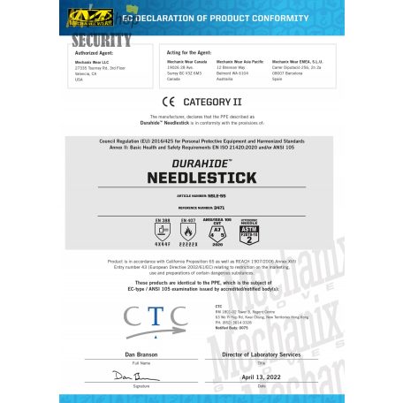 Mechanix Durahide™ Leather Needlestick Law Enforcement kesztyű(tűszúrás ellen)