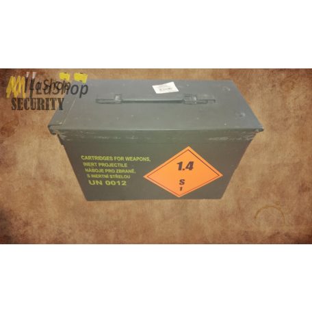 Mil-tec US fém lőszer doboz cal. 50/5.56, használt, - Belső: 28 x 14,5 x 17 cm