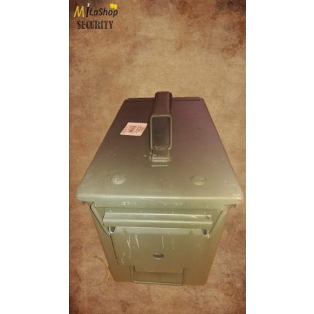 Mil-tec US fém lőszer doboz cal. 50/5.56, használt, - Belső: 28 x 14,5 x 17 cm