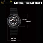 BOMBFROG© PROFESSIONAL 500 taktikai/búvár óra - 500 m-ig vízálló