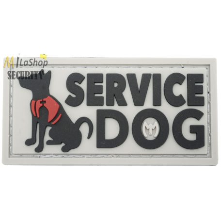 Maxpedition 3D gumi patch, felvarró tépőzáras - Service Dog - világosszürke