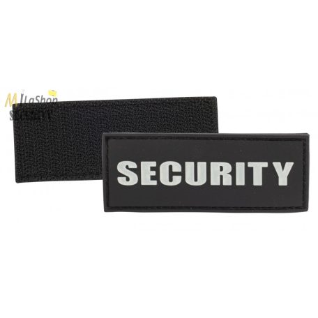 3D Security patch tépőzárral fekete alap-fehér felirat