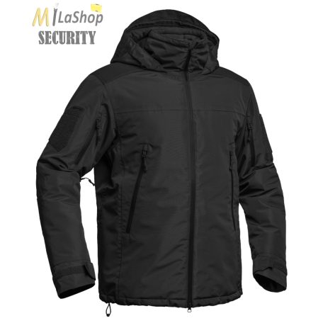 A10 EQUIPMENT® Fighter XMF 200 Hardshell Parka - vastag ripstop taktikai kabát - fekete színben