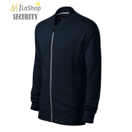 "Bomber" stílusú cipzáras pulóver, egyszínű, logózható  - több színben