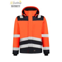   Jólláthatósági Parka unisex, bicolor, közepes hosszúságú - fényvisszaverő csíkokkal - narancs színben