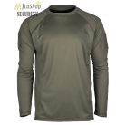 Mil-Tec Tactical Quick Dry, hosszú ujjú környakas póló - zöld színben