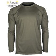   Mil-Tec Tactical Quick Dry, hosszú ujjú környakas póló - zöld színben