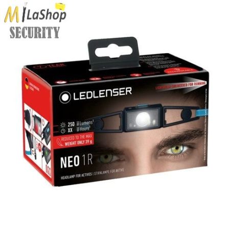 LEDLENSER NEO1R tölthető, akkumulátoros ultrakompakt fejlámpa, 250 lm - fekete/kék színben 
