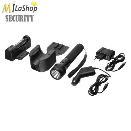 Mactronic Patrol újratölthető, Cree XP-L LED-es alumínium keresőlámpa falikonzollal 700 lm